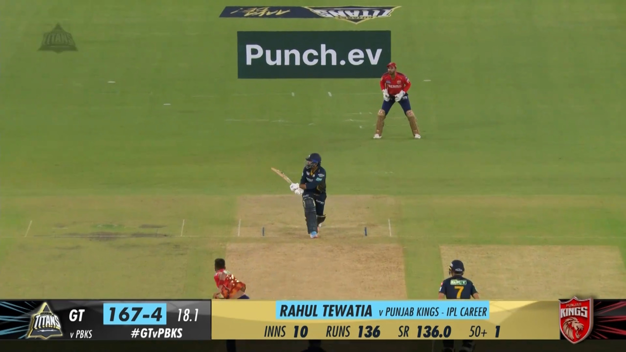M17: GT vs PBKS – Rahul Tewatia Six