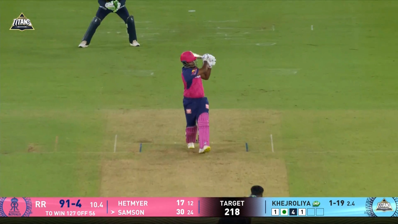 IPL 2025 M23: GT vs RR - Sanju Samson Six