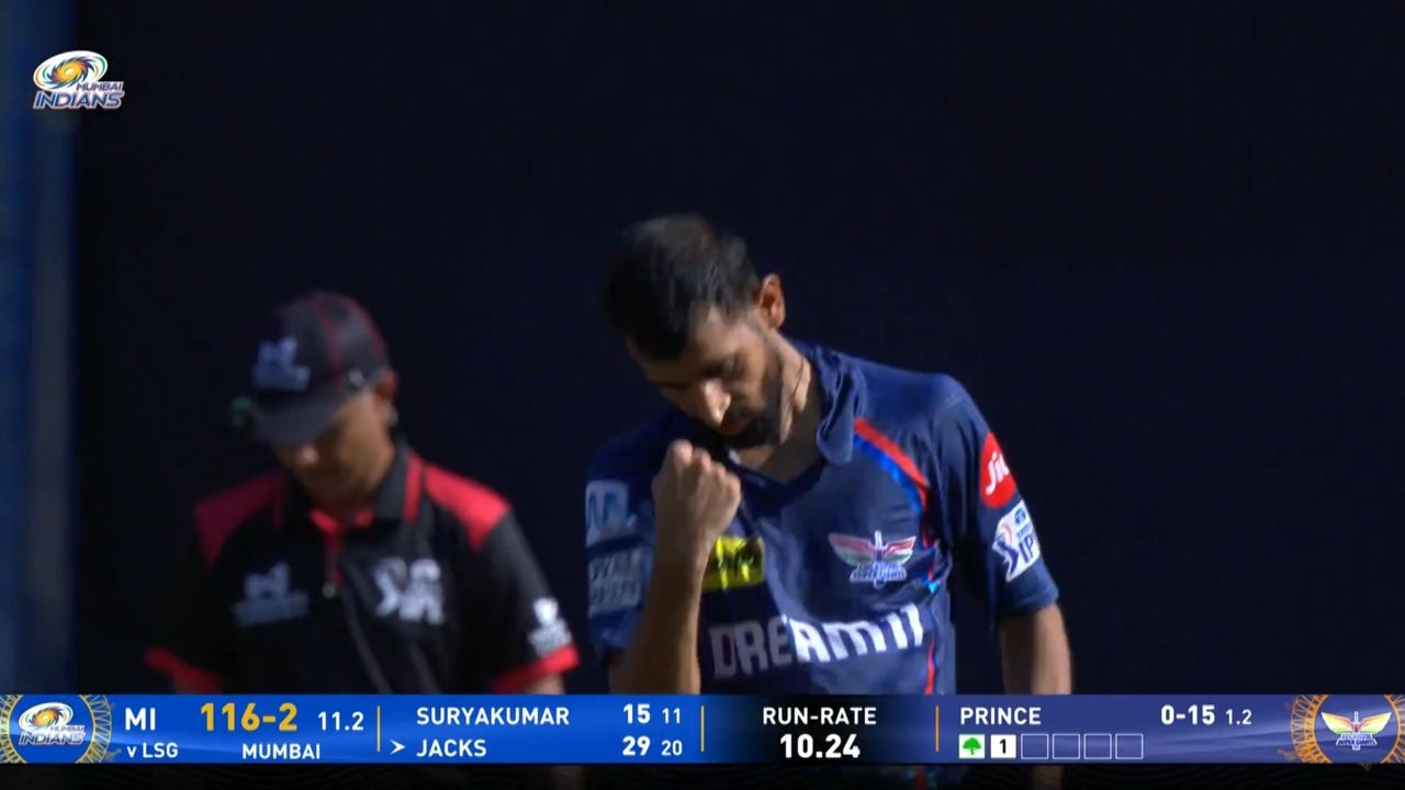 IPL 2025 M45: MI vs LSG - Will Jacks Wicket
