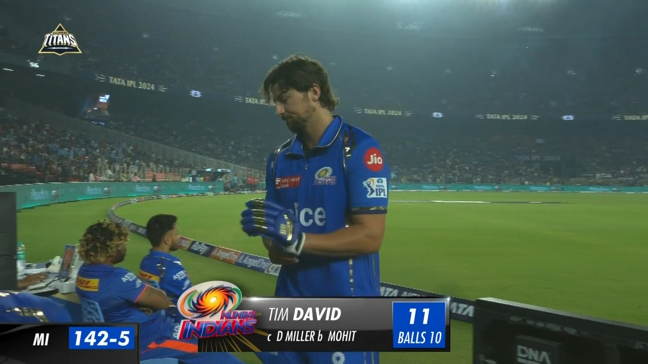 M05: GT vs MI – Tim David Wicket