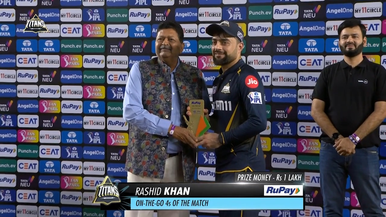 M32: GT vs DC – RuPay On-The-Go 4s of the Match – Rashid Khan