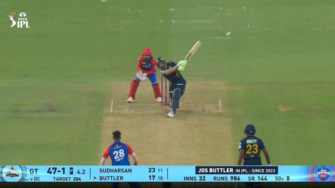 IPL 2025 M35: GT vs DC - Jos Buttler Six