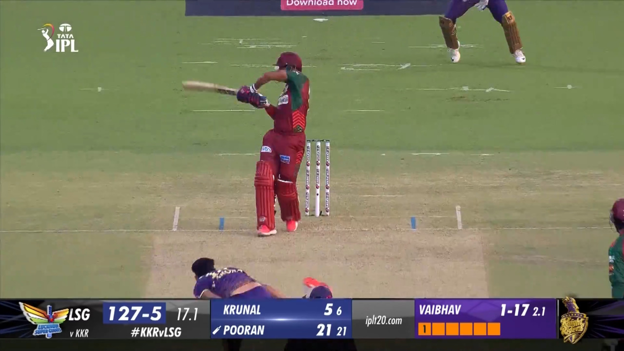 M28: KKR vs LSG – Nicholas Pooran Six background