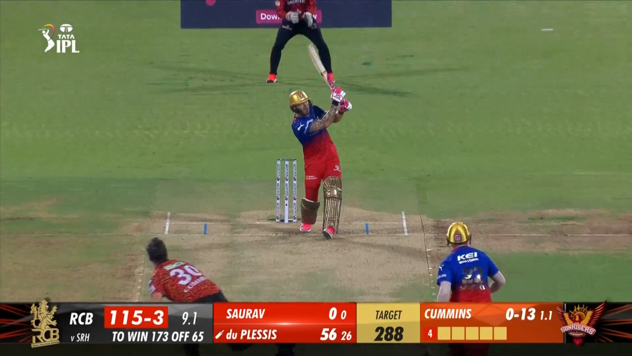 M30: RCB vs SRH – Faf Du Plessis Six