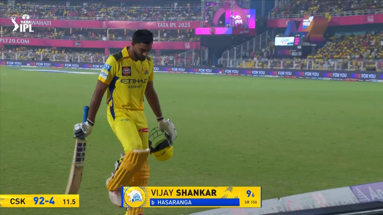IPL 2025 M11: RR vs CSK - Vijay Shankar Wicket
