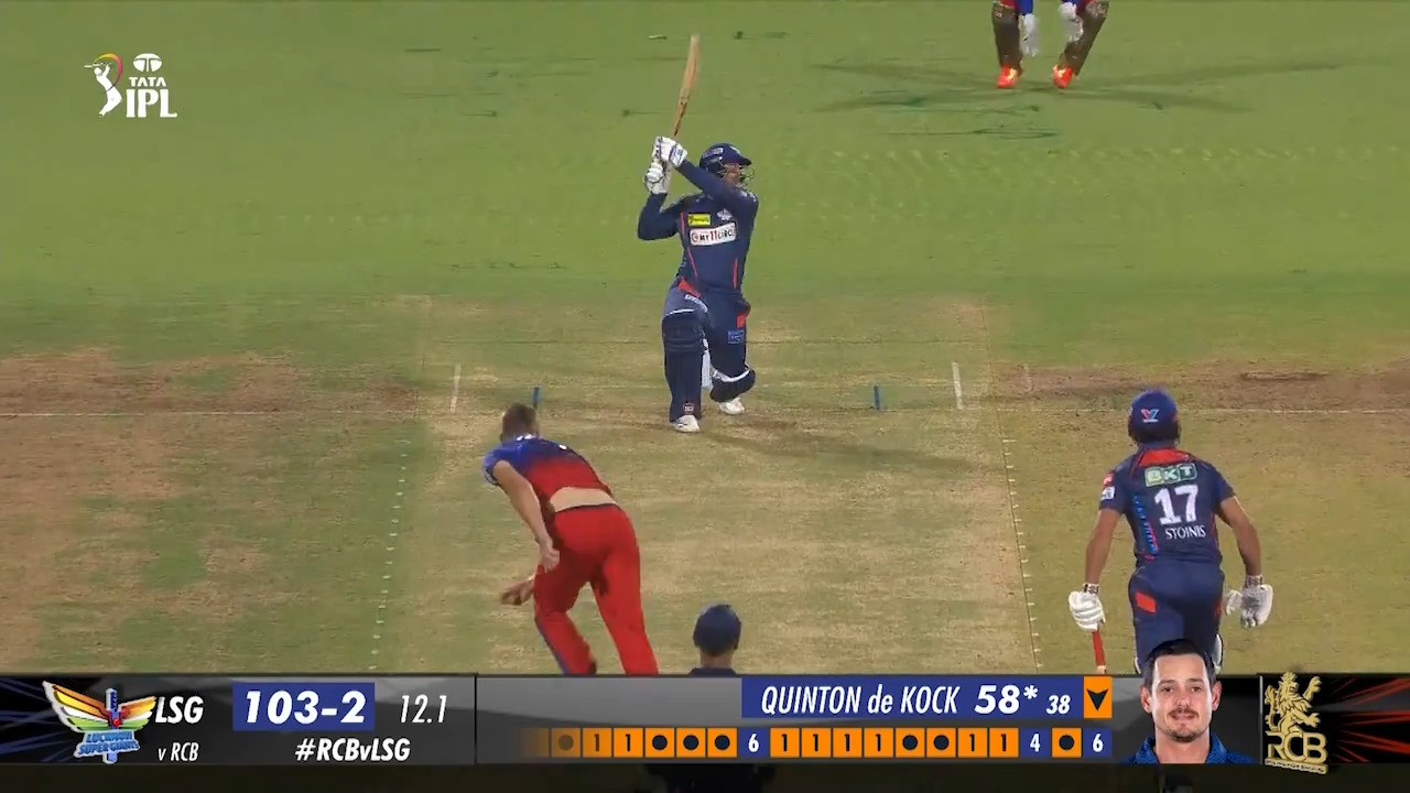 M15: RCB vs LSG – Quinton De Kock Six