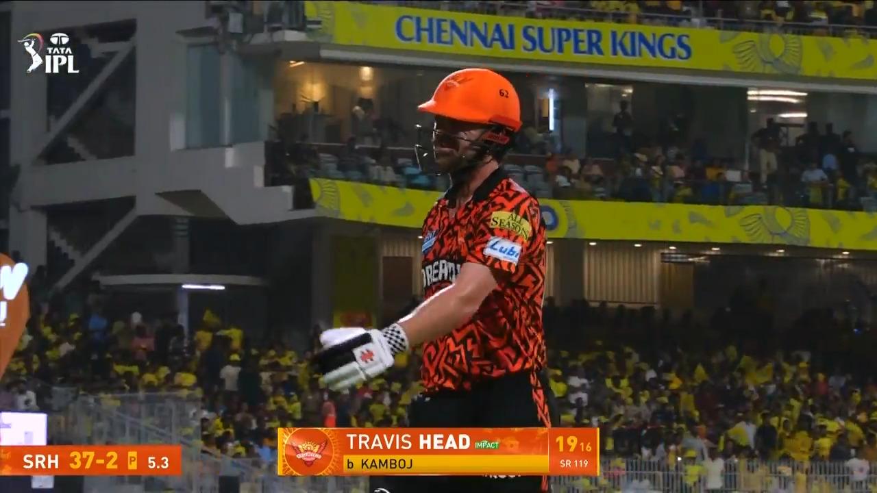 IPL 2025 M43: CSK vs SRH - Travis Head Wicket