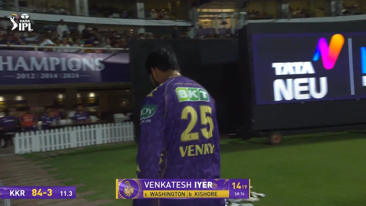 IPL 2025 M39: KKR vs GT - Venkatesh Iyer Wicket background