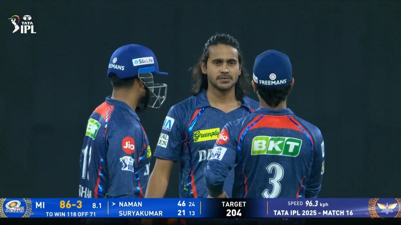 IPL 2025 M16: LSG vs MI - Fall of Wickets background