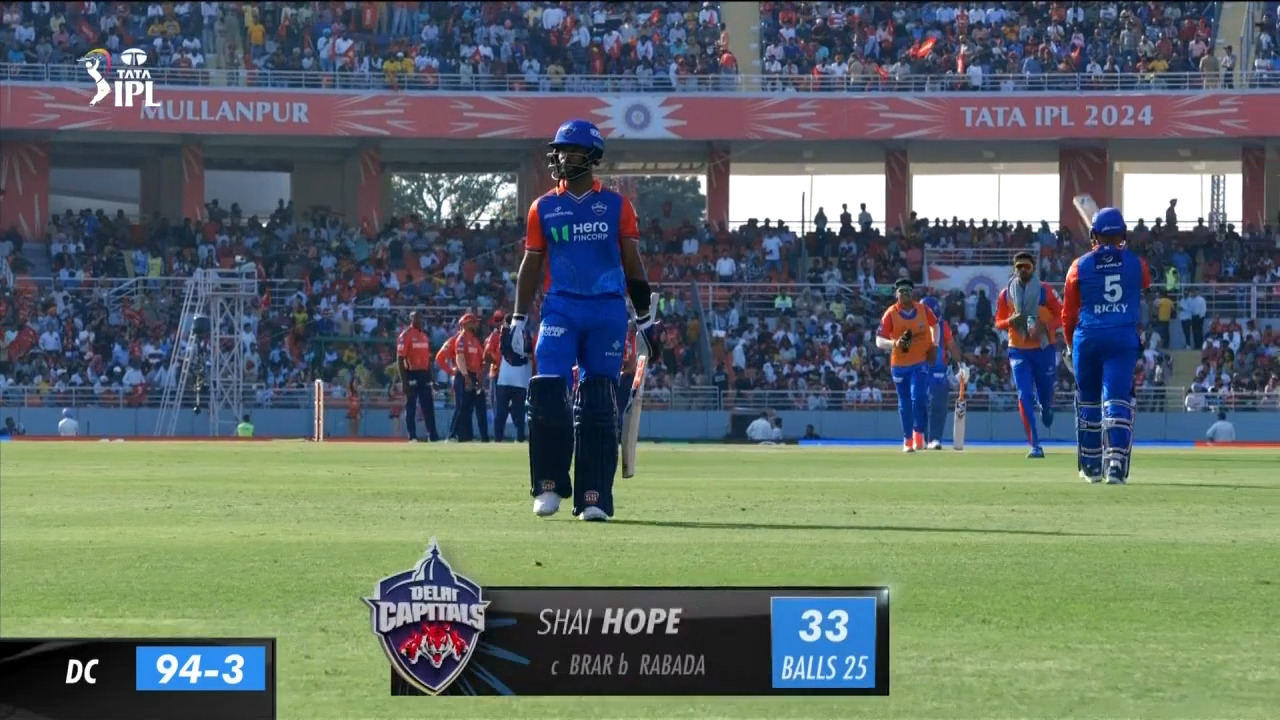 M02: PBKS vs DC – Shai Hope Wicket