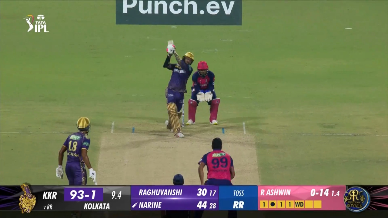 M31: KKR vs RR – Sunil Narine Six