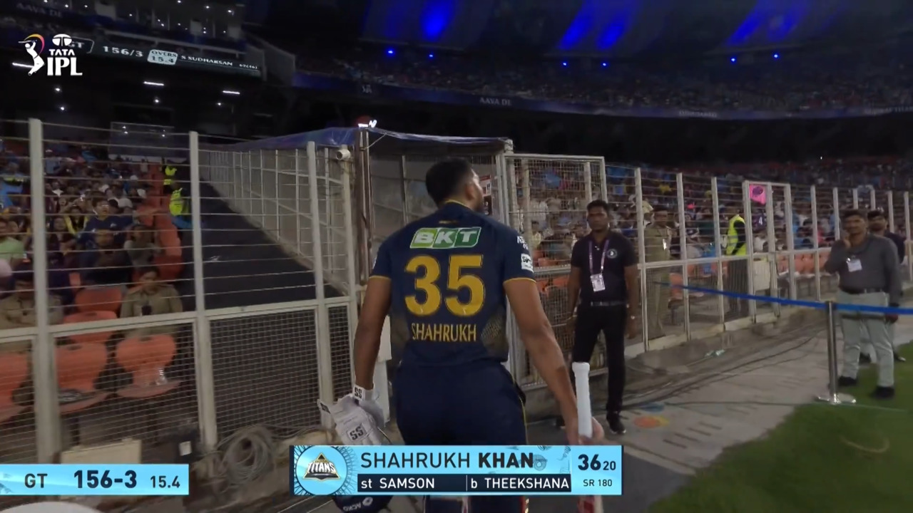 IPL 2025 M23: GT vs RR - Shahrukh Khan Wicket