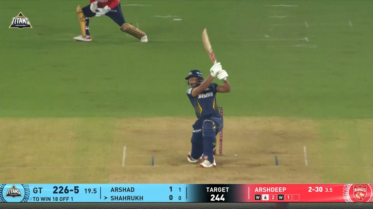 IPL 2025 M05: GT vs PBKS - Shahrukh Khan Six
