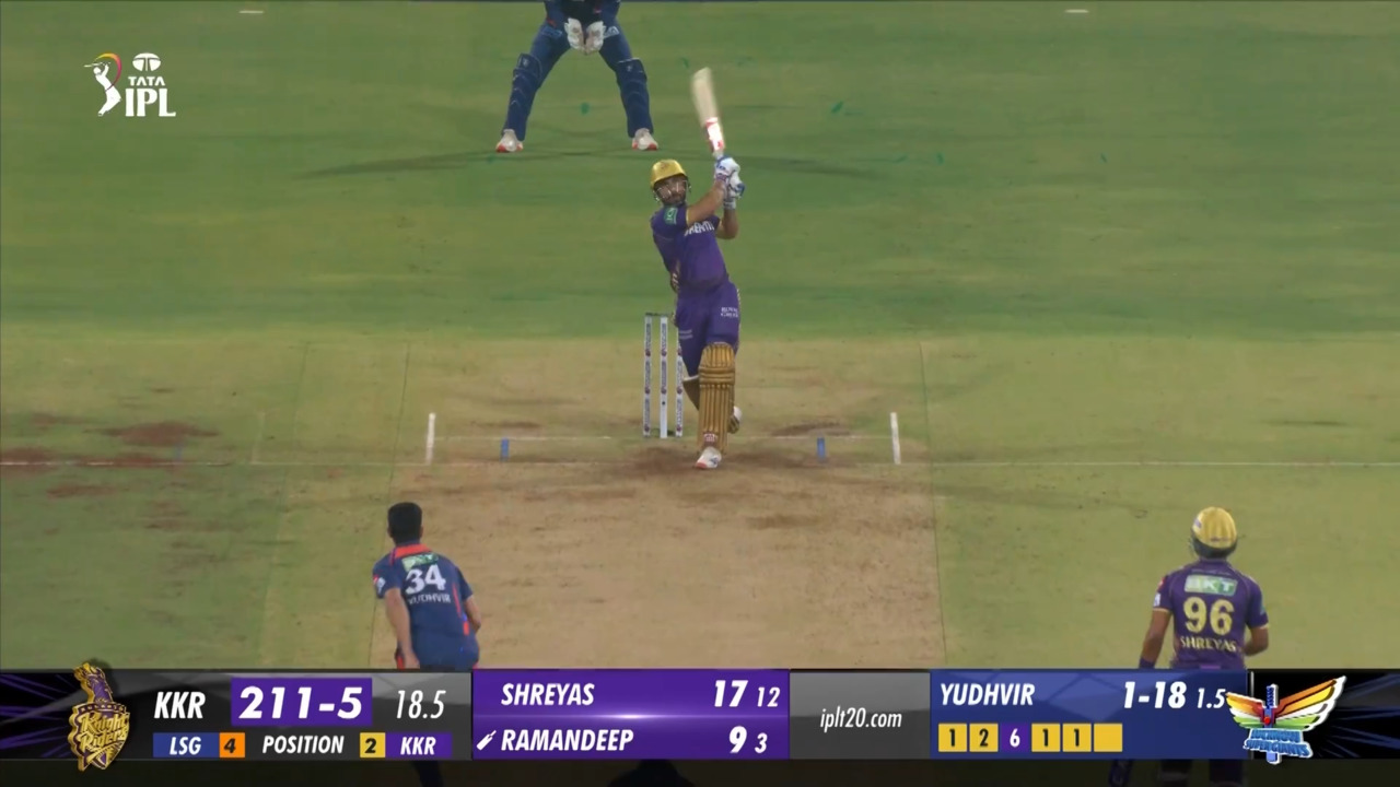 M54: LSG vs KKR – Ramandeep Singh Six