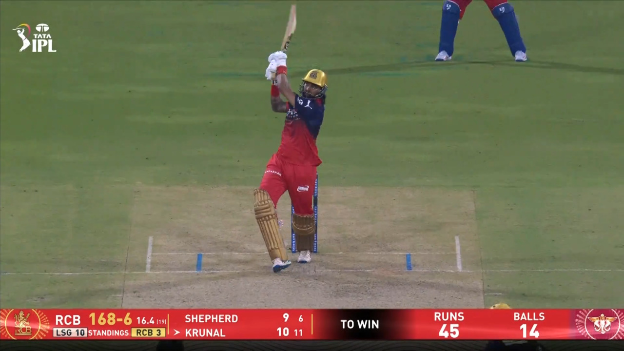 IPL 2026 M50: LSG vs RCB - Krunal Pandya Six