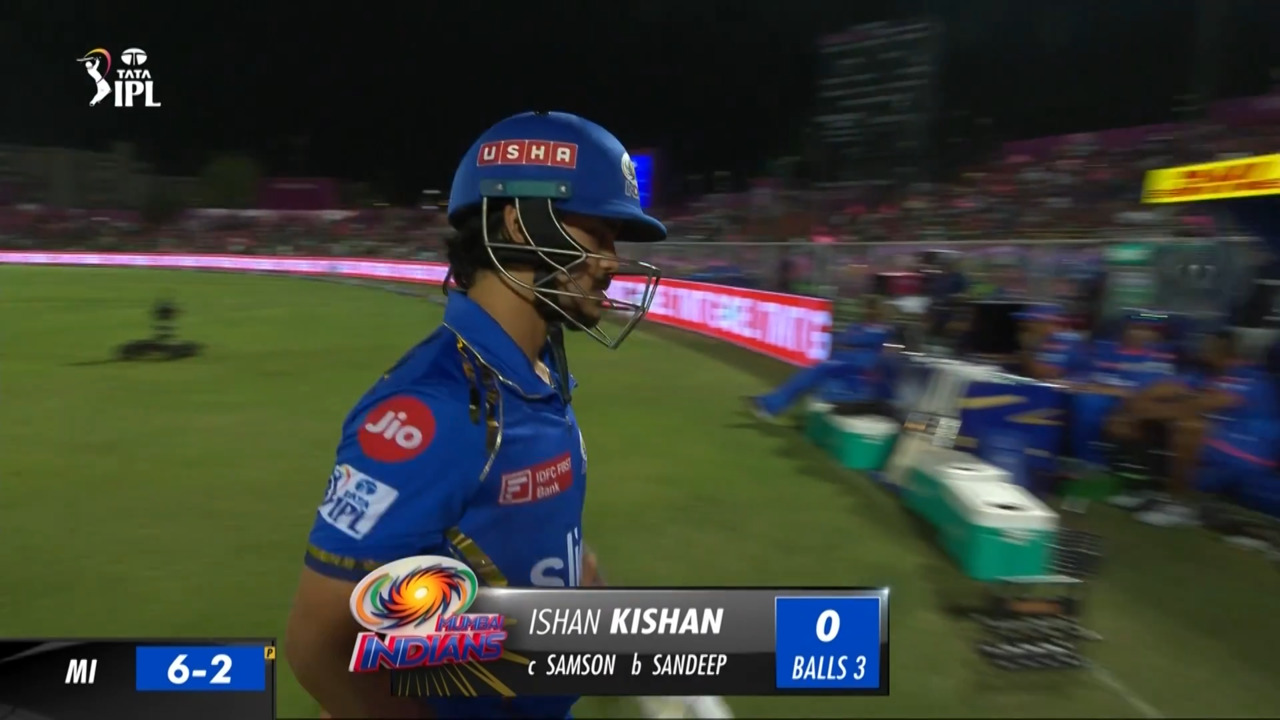 M38: RR vs MI – Ishan Kishan Wicket