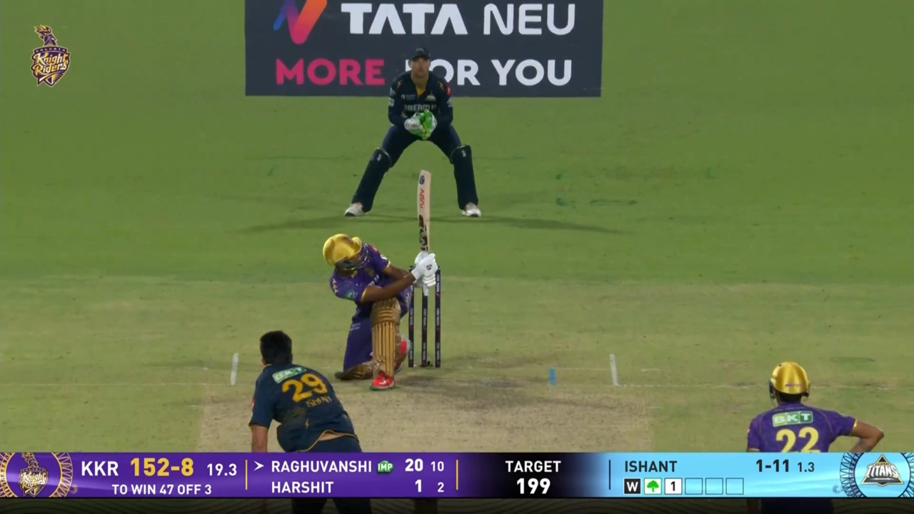 IPL 2025 M39: KKR vs GT - Angkrish Raghuvanshi Six