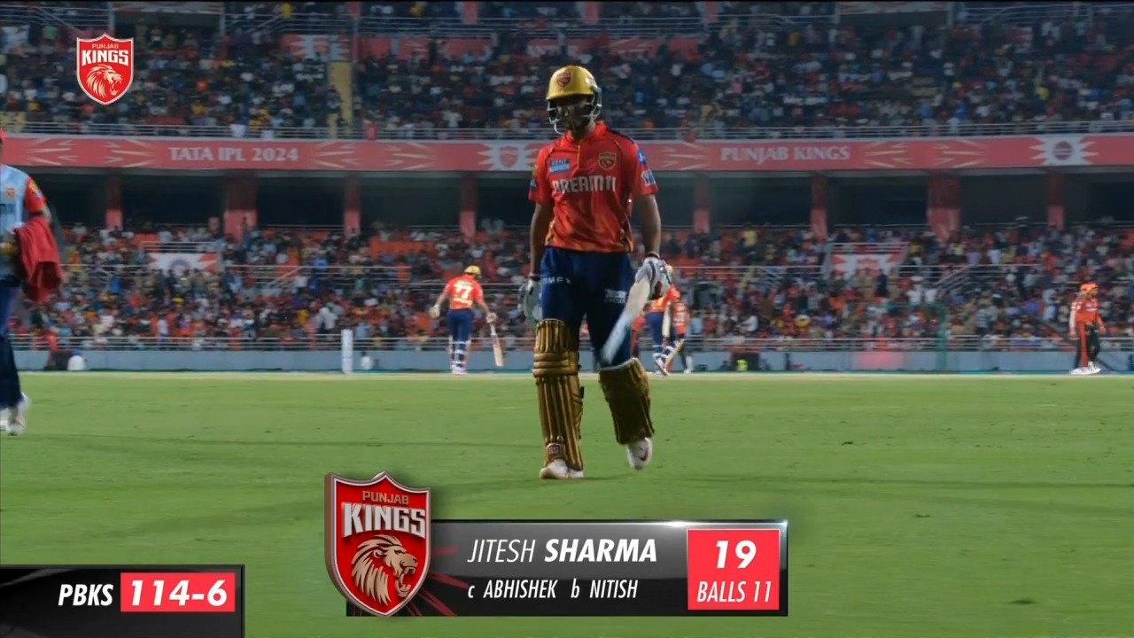 M23: PBKS vs SRH – Jitesh Sharma Wicket