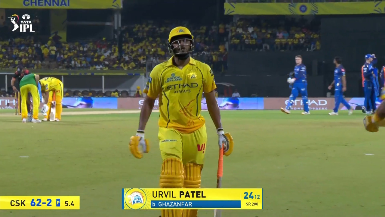 IPL 2026 M44: CSK vs MI - Urvil Patel Wicket
