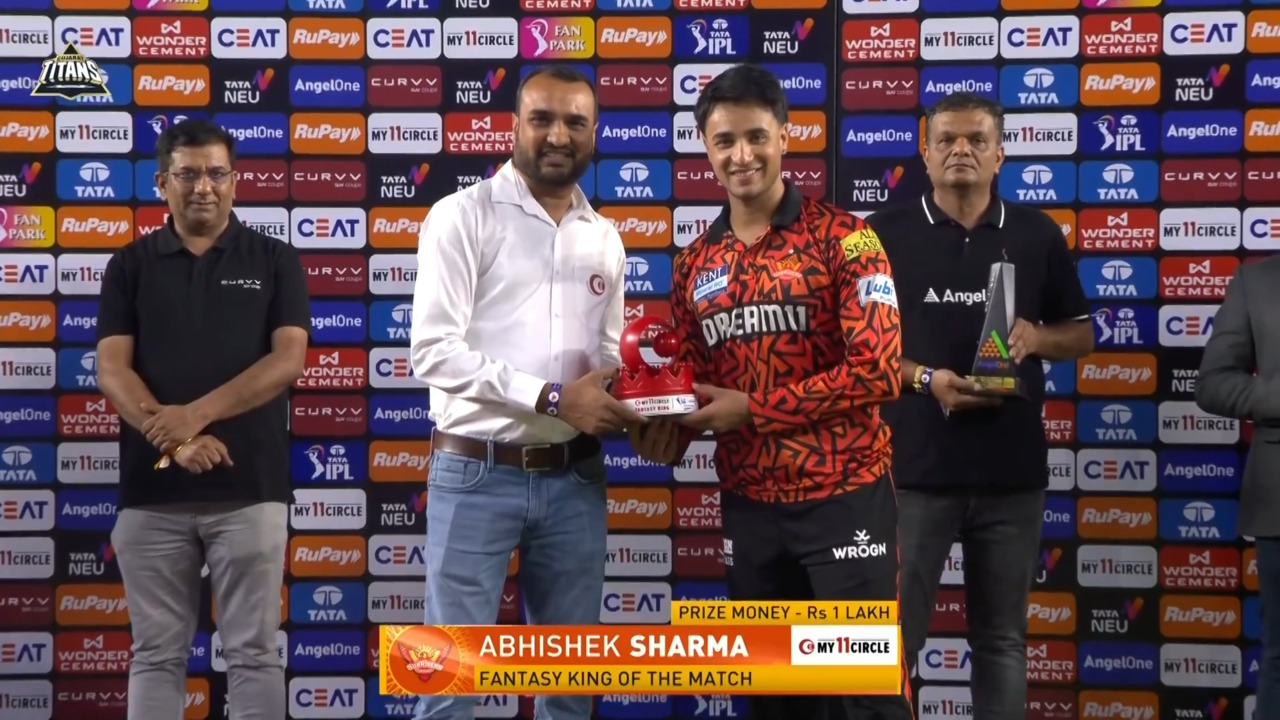 IPL 2025 M51: GT vs SRH - My11Circle Fantasy King of The Match - Abhishek Sharma