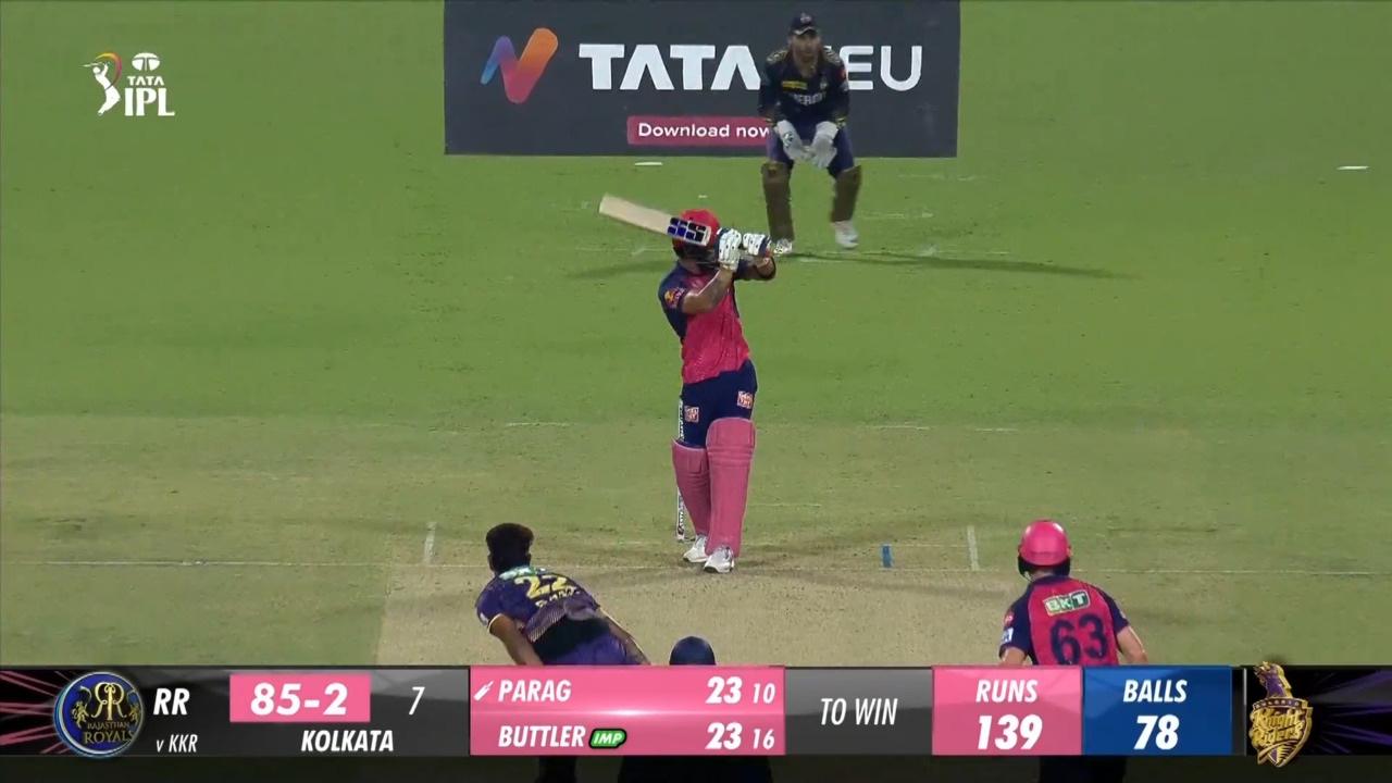 M31: KKR vs RR – Riyan Parag Six