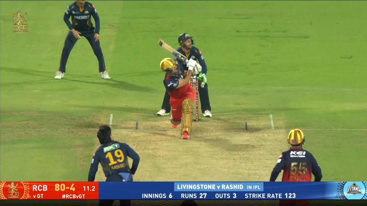 IPL 2025 M14: RCB vs GT - Liam Livingstone Six background