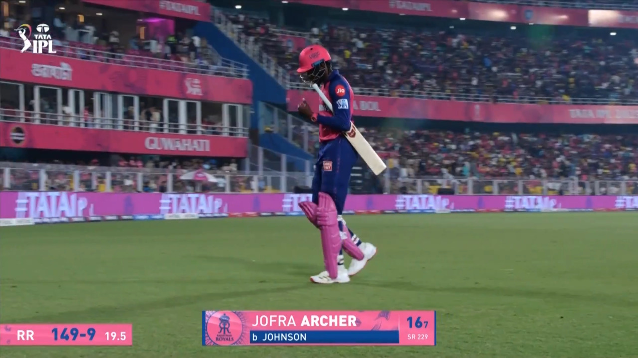 IPL 2025 M06: RR vs KKR - Jofra Archer Wicket