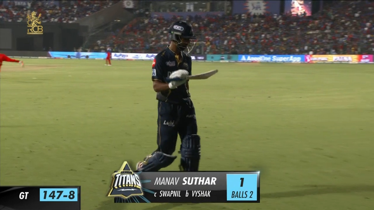 M52: RCB vs GT – Manav Suthar Wicket