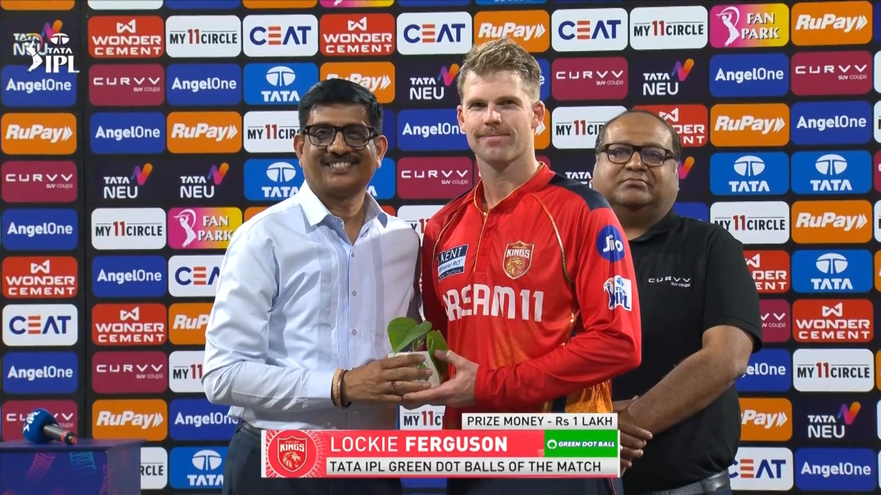 IPL 2025 M22: PBKS vs CSK - TATA IPL Green Dot Balls of the Match - Lockie Ferguson background