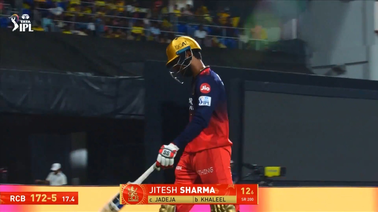 IPL 2025 M08: CSK vs RCB - Jitesh Sharma Wicket
