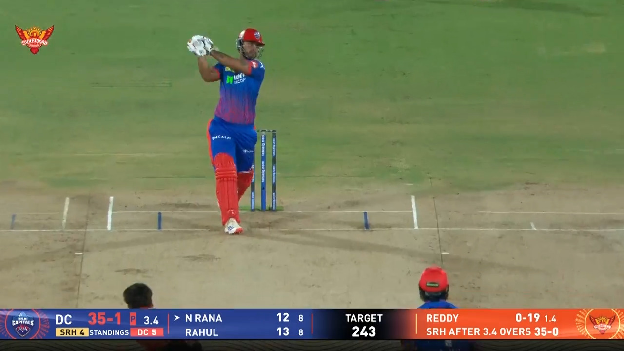 IPL 2026 M31: SRH vs DC - Nitish Rana Six