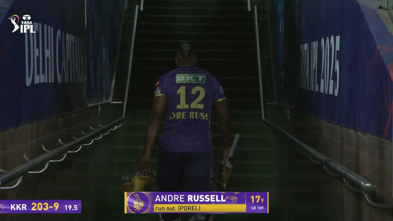 IPL 2025 M48: DC vs KKR - Andre Russell Wicket