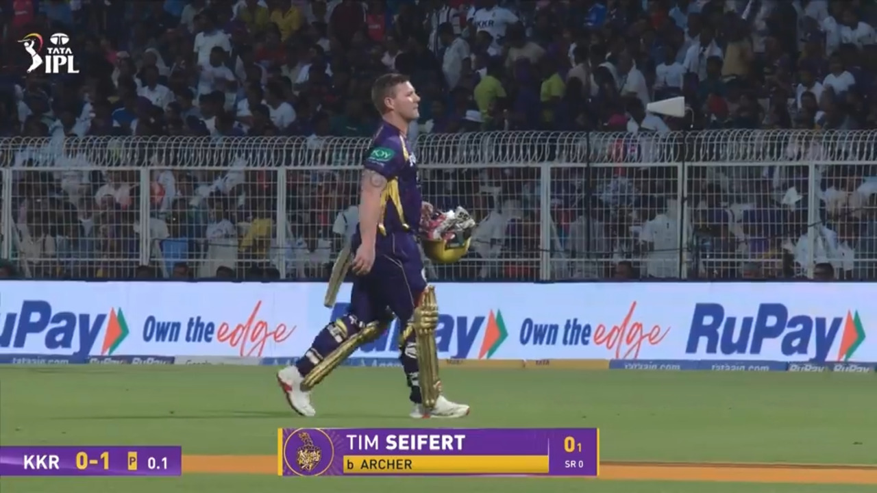 IPL 2026 M28: KKR vs RR - Tim Seifert Wicket