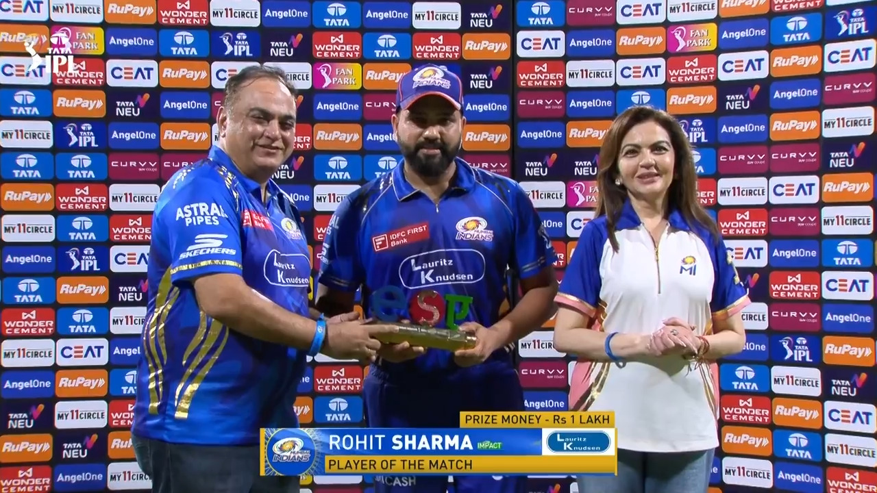 IPL 2025 M38: MI vs CSK - Player of the Match - Rohit Sharma background