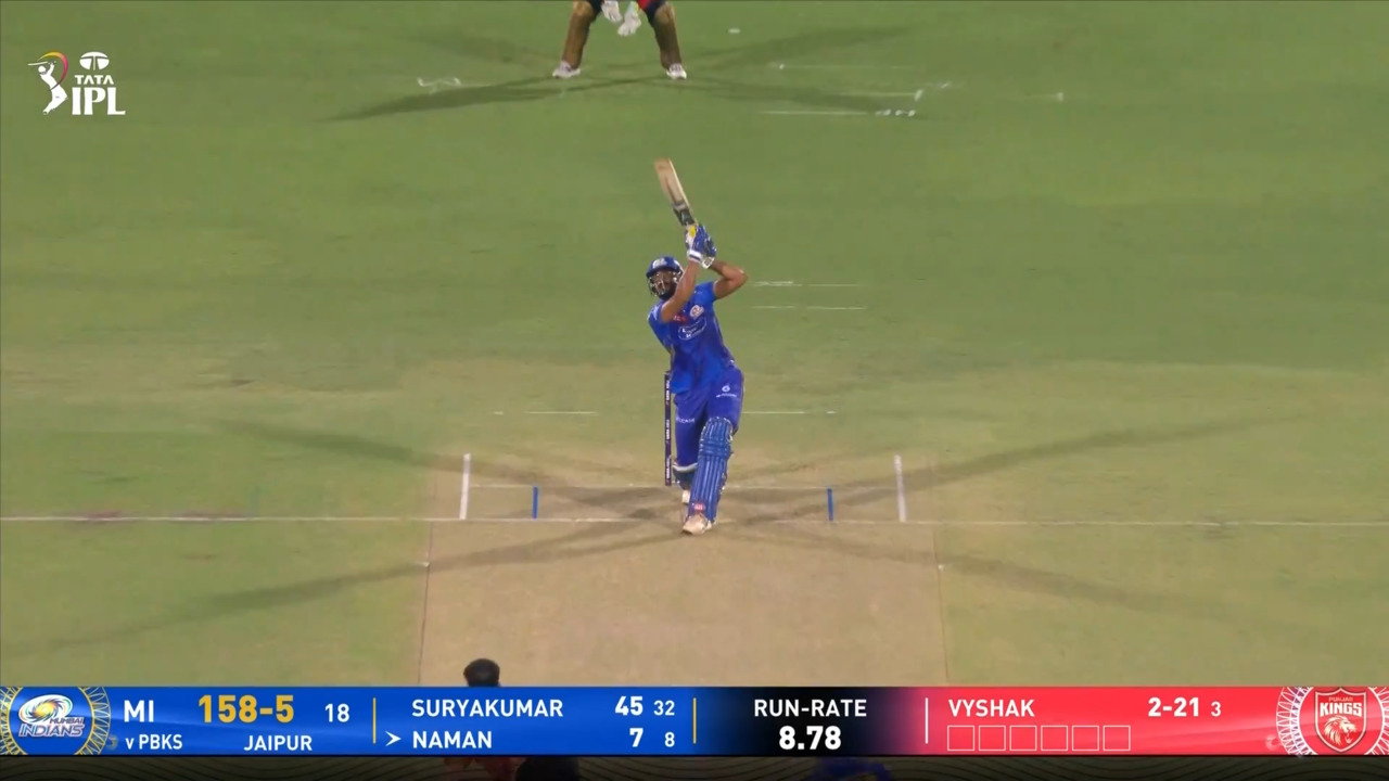 IPL 2025 M69: PBKS vs MI - Naman Dhir Six