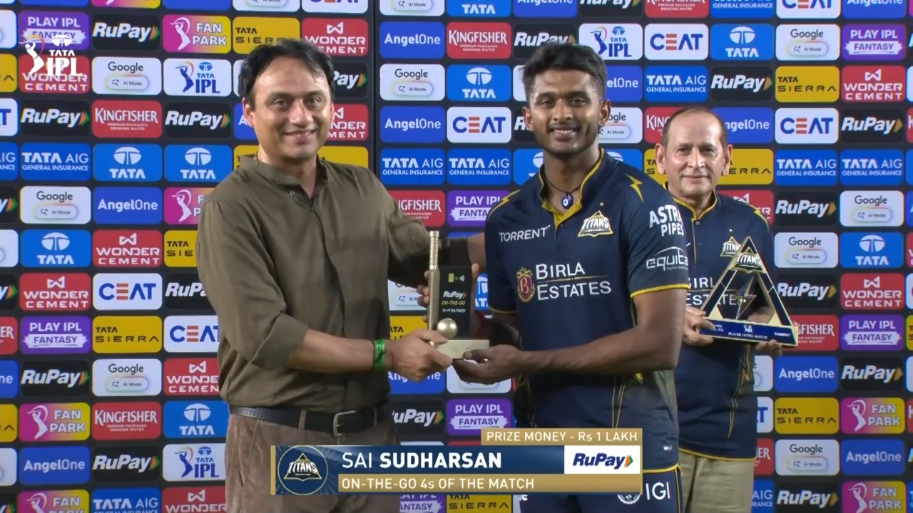 IPL 2026 M46: GT vs PBKS - RuPay On-The-Go 4s of the Match - Sai Sudharsan