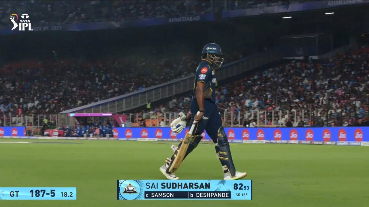 IPL 2025 M23: GT vs RR - Sai Sudharsan Wicket