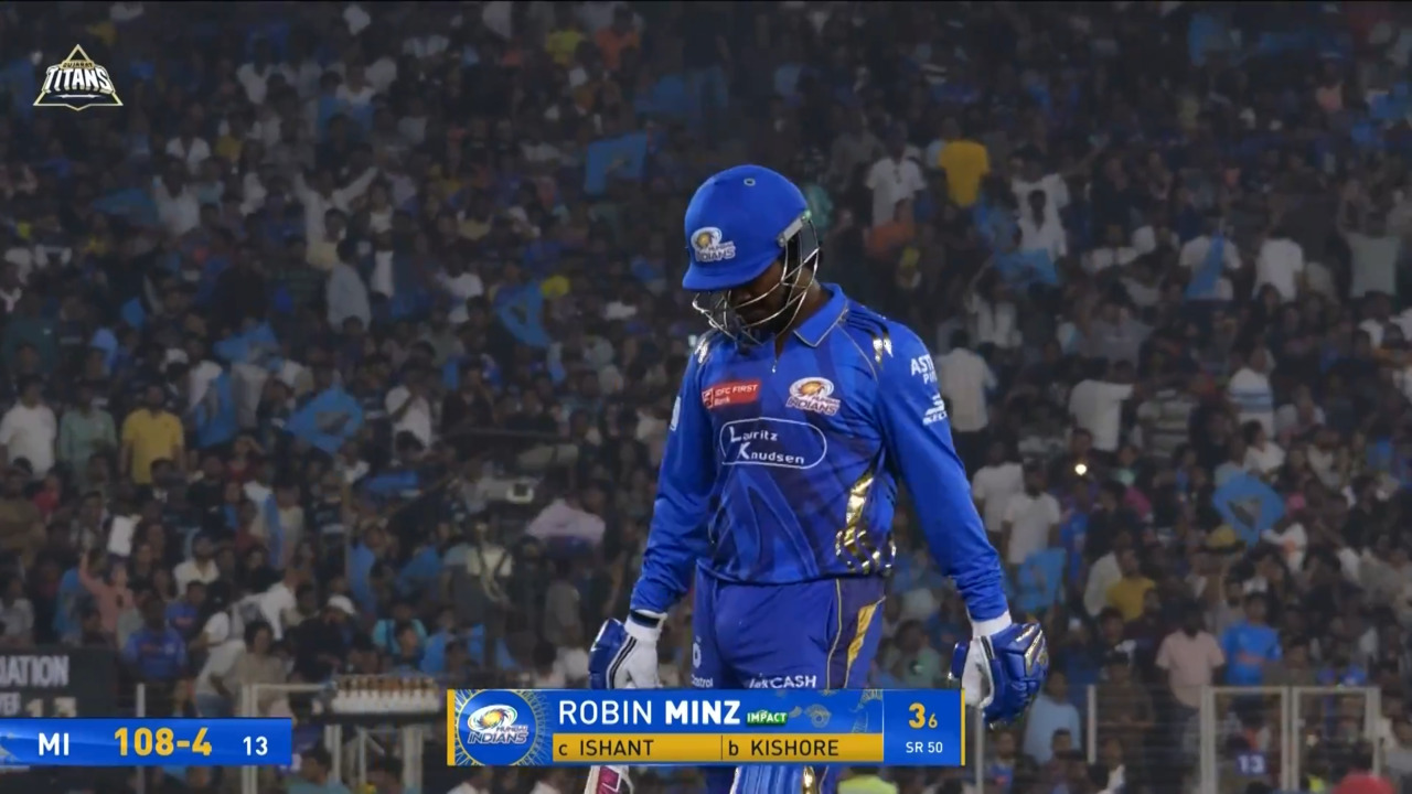 IPL 2025 M09: GT vs MI - Robin Minz Wicket
