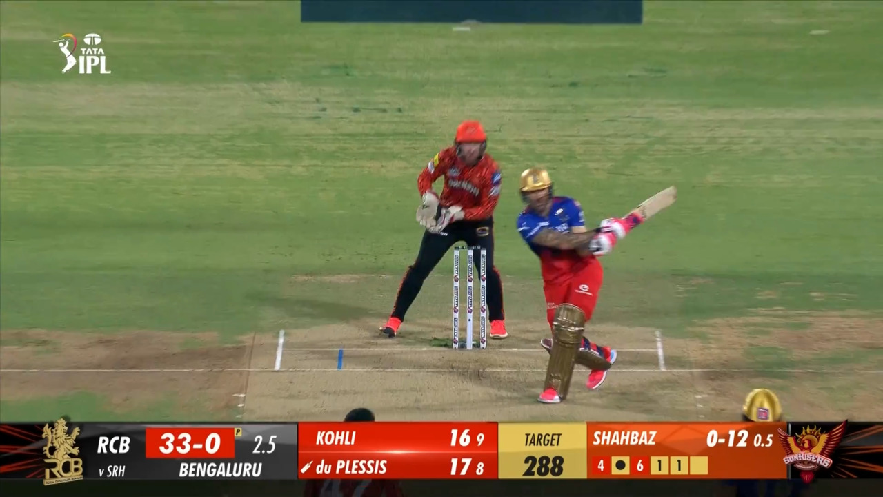 M30: RCB vs SRH – Faf Du Plessis Six