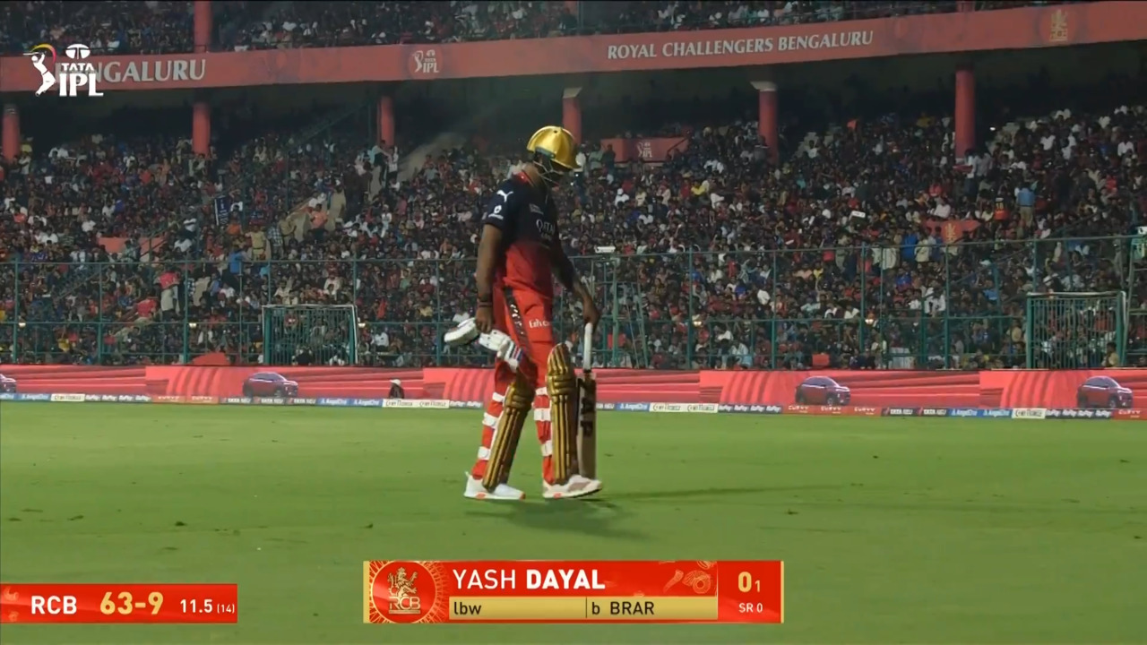 IPL 2025 M34: RCB vs PBKS - Yash Dayal Wicket background