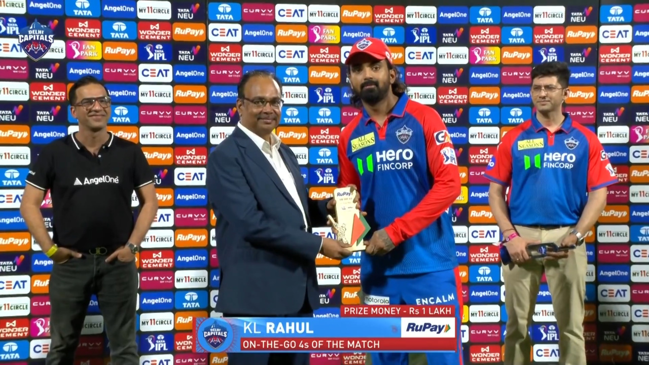 IPL 2025 M60: DC vs GT - RuPay On-The-Go 4s of the Match - KL Rahul