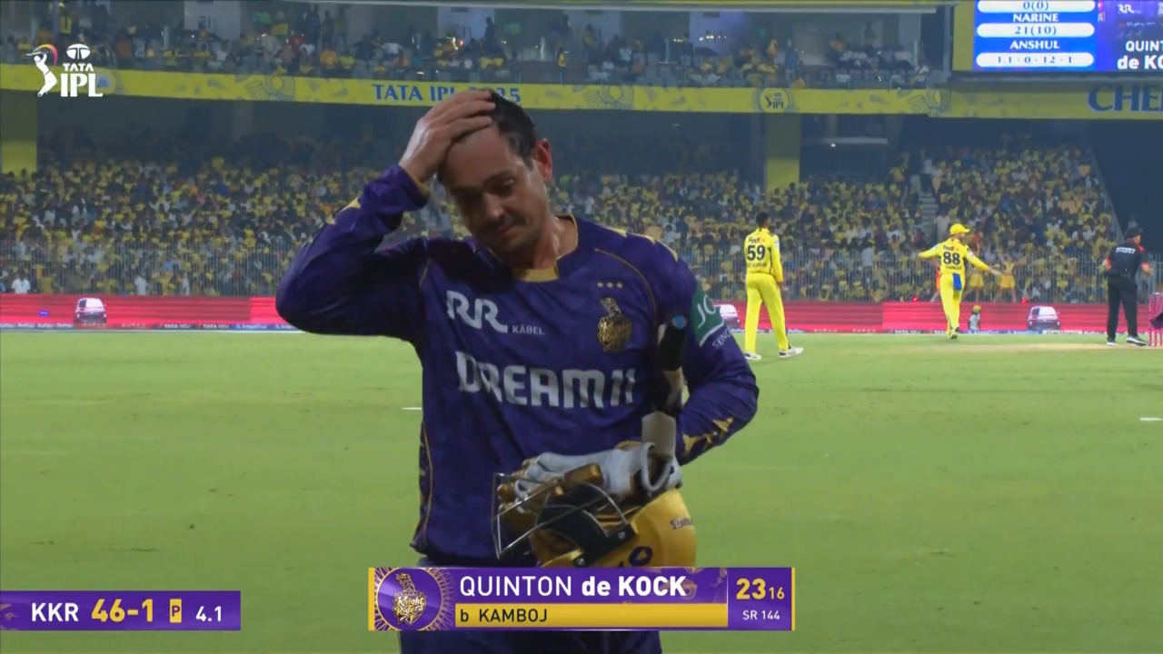 IPL 2025 M25: CSK vs KKR - Quinton De Kock Wicket