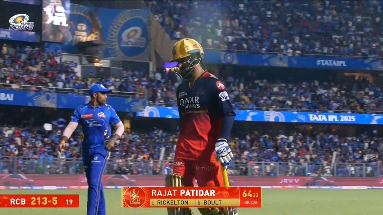 IPL 2025 M21: MI vs RCB - Rajat Patidar Wicket