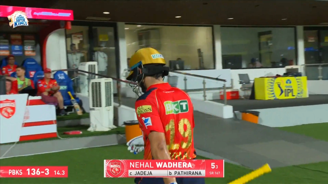 IPL 2025 M49: CSK vs PBKS - Nehal Wadhera Wicket
