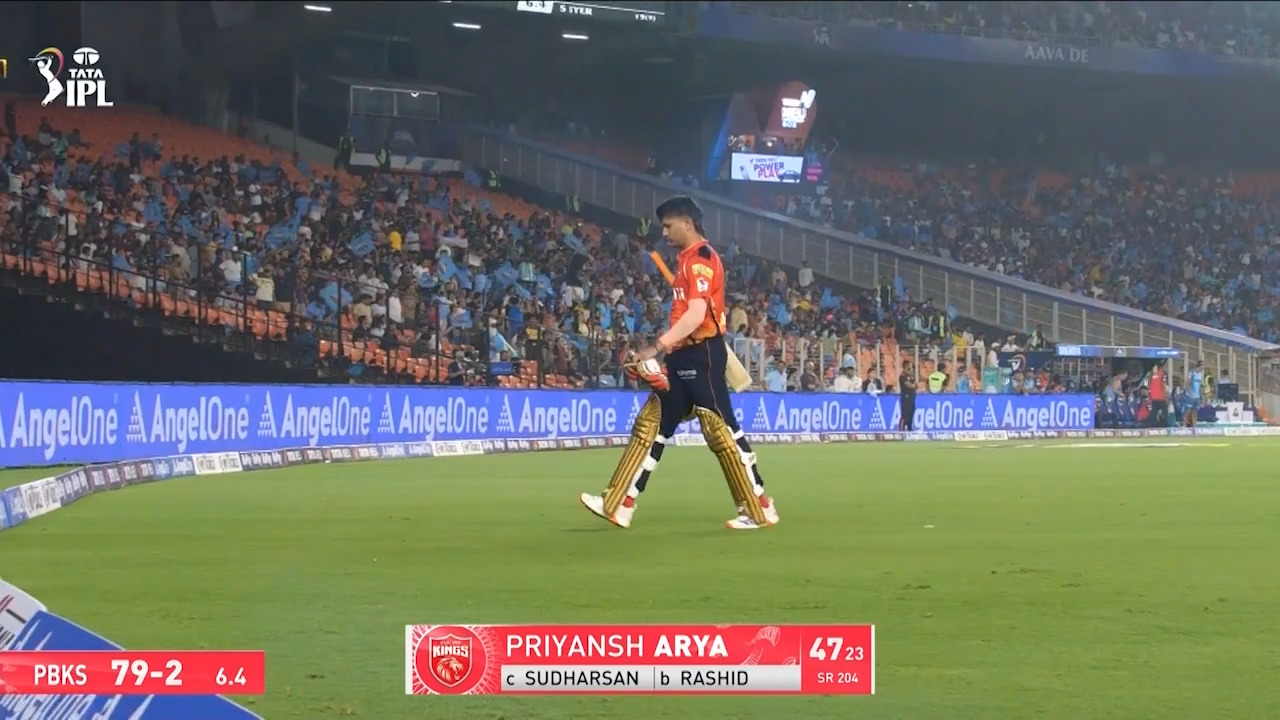 IPL 2025 M05: GT vs PBKS - Priyansh Arya Wicket