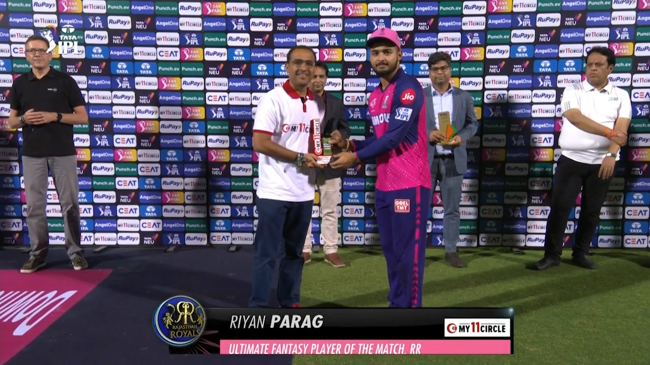 M09: RR vs DC – My11Circle Ultimate Fantasy Player of the Match – Riyan Parag