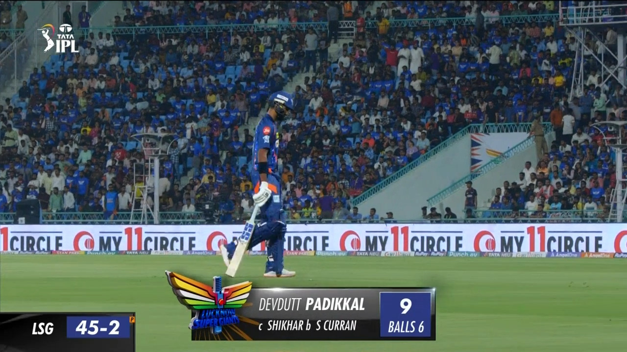 M11: LSG vs PBKS – Devdutt Padikkal Wicket