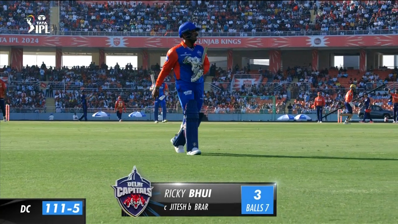M02: PBKS vs DC – Ricky Bhui Wicket