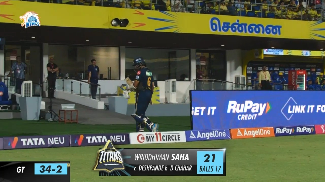 M07: CSK vs GT – Wriddhiman Saha Wicket