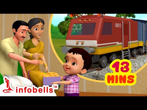 Vache Vache Railu Bandi – Train Song | Telugu Rhymes for Children | Infobells background